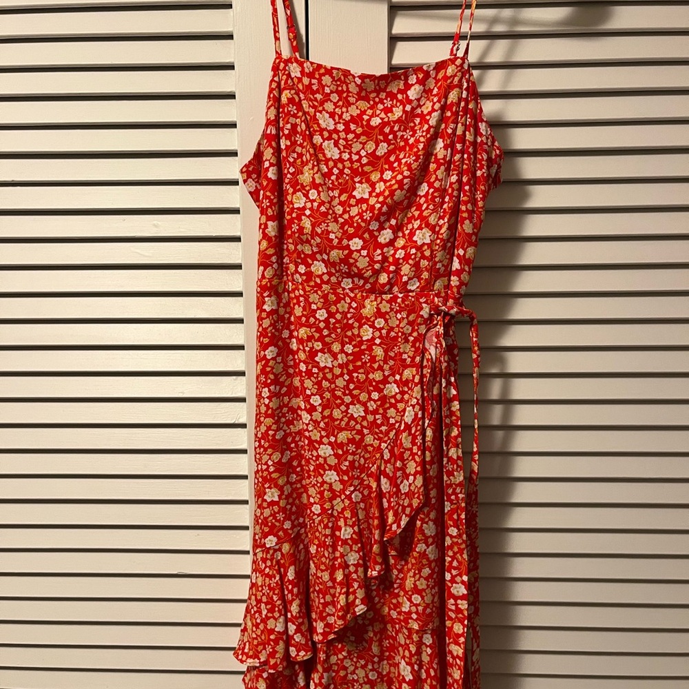 Altard State Floral Red Wrap Dress